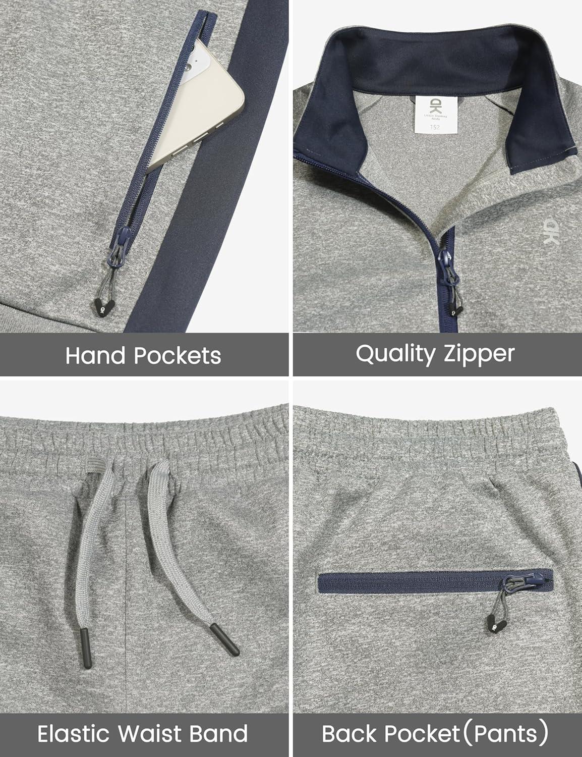 imageLittle Donkey Andy Boys Quick Dry Tracksuits Stretch Durable Sweet Suit for Boys Breathable Boys Activewear