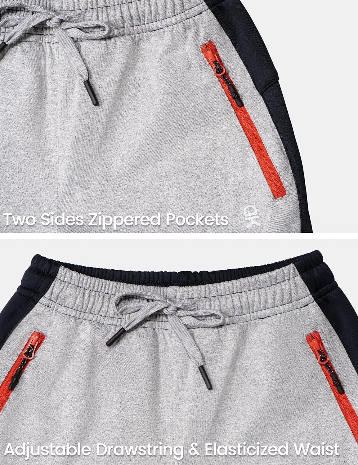 imageLittle Donkey Andy Boys Sweatpants Moisture Wicking Kids Sport Pants Active Patchwork Fabric Joggers614Blackzipper Pocket