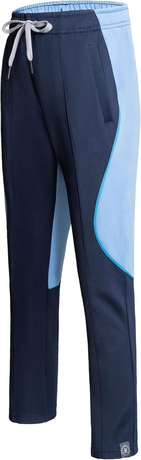 imageLittle Donkey Andy Boys Sweatpants Moisture Wicking Kids Sport Pants Active Patchwork Fabric Joggers614Deep Blue