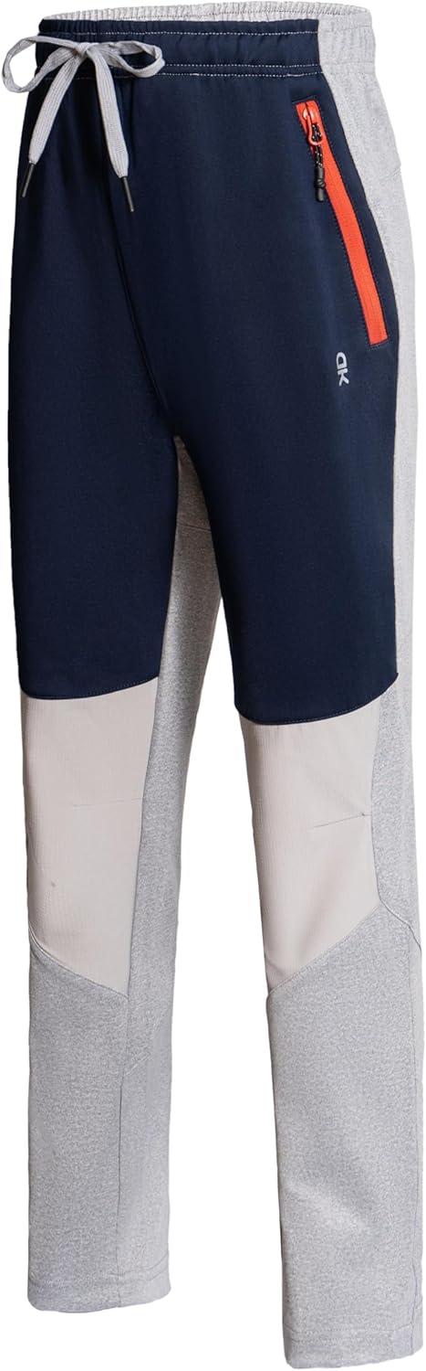 imageLittle Donkey Andy Boys Sweatpants Moisture Wicking Kids Sport Pants Active Patchwork Fabric Joggers614Light Grayzipper Pocket