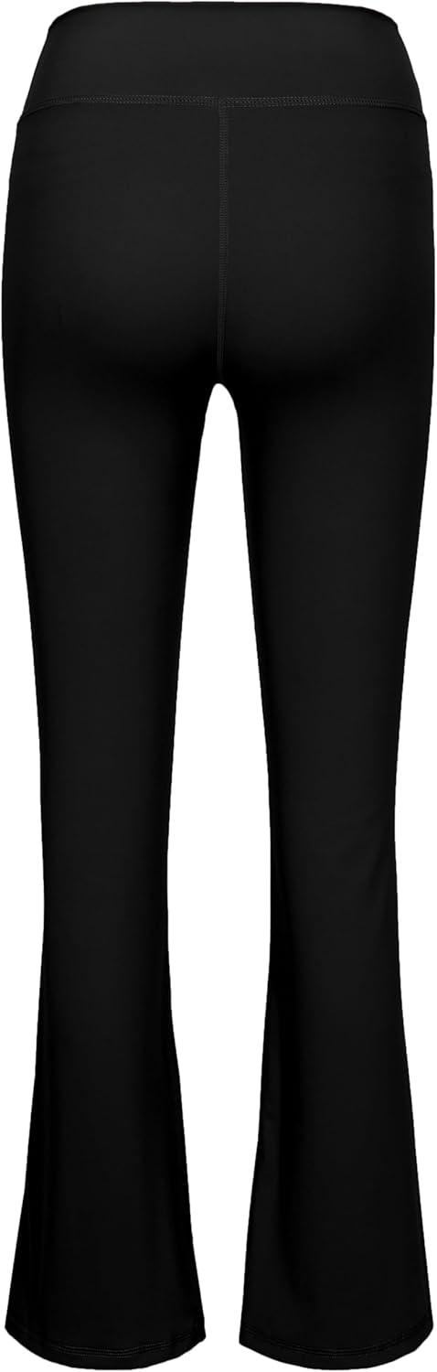 imageLittle Donkey Andy Girls Flare Leggings Cross Yoga Pants Athletic Casual Length PantsBlack