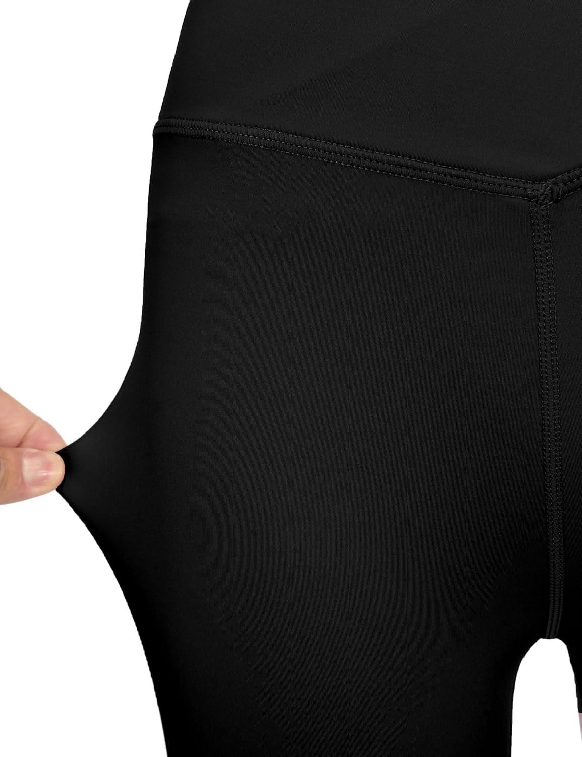 imageLittle Donkey Andy Girls Flare Leggings Cross Yoga Pants Athletic Casual Length PantsBlack