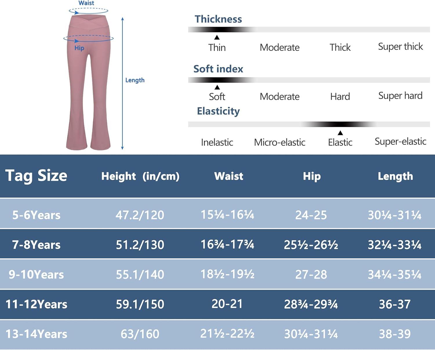 imageLittle Donkey Andy Girls Flare Leggings Cross Yoga Pants Athletic Casual Length PantsPurple