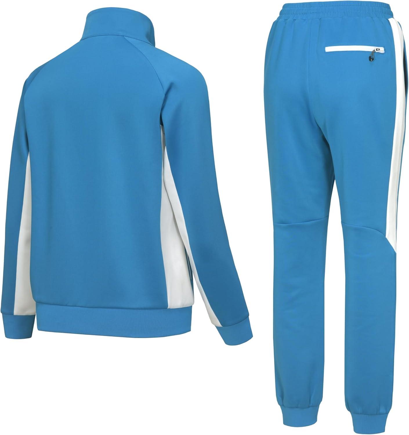 imageLittle Donkey Andy Girls Jogger 2 Piece Outfits Sweatsuit Zip Up Sweatshirt and Sweatpant Tracksuit Athletic SetsLight Blue