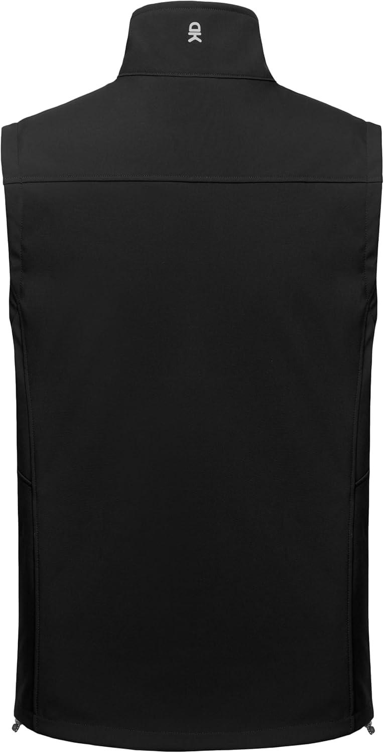 imageLittle Donkey Andy Mens Golf Vest Warm Fleece Lining Hiking Vests Zip Up Sleeveless Outerwear JacketBlack4 Pockets