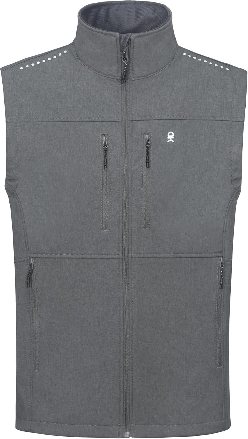 imageLittle Donkey Andy Mens Golf Vest Warm Fleece Lining Hiking Vests Zip Up Sleeveless Outerwear JacketCarbon Gray4 Pockets