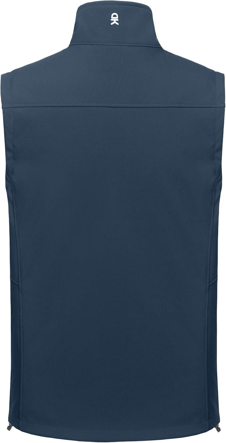 imageLittle Donkey Andy Mens Golf Vest Warm Fleece Lining Hiking Vests Zip Up Sleeveless Outerwear JacketDark Blue4 Pockets