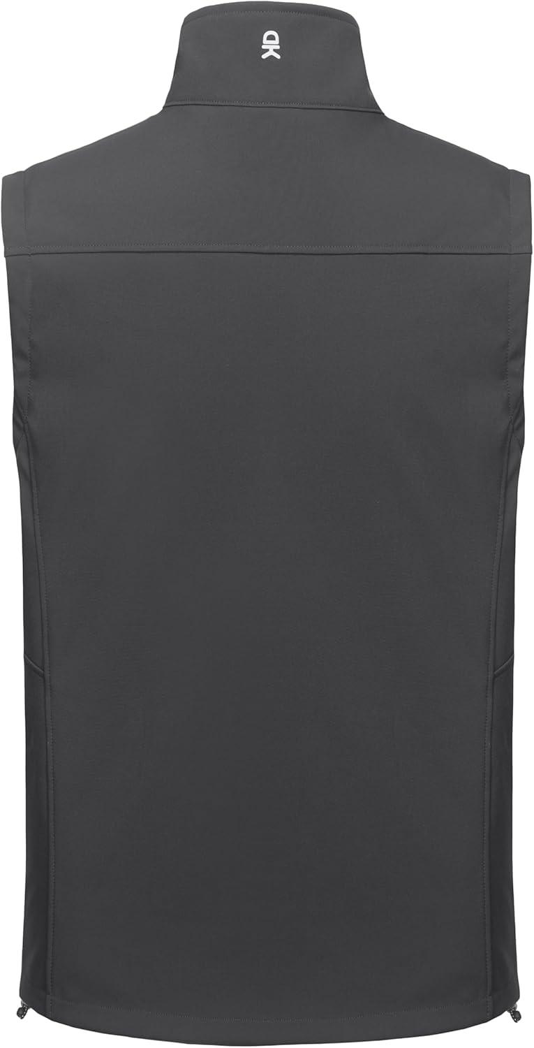 imageLittle Donkey Andy Mens Golf Vest Warm Fleece Lining Hiking Vests Zip Up Sleeveless Outerwear JacketDark Gray4 Pockets