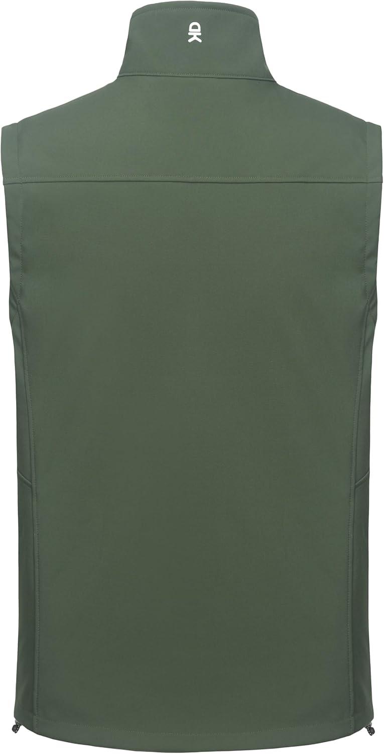 imageLittle Donkey Andy Mens Golf Vest Warm Fleece Lining Hiking Vests Zip Up Sleeveless Outerwear JacketDark Green4 Pockets