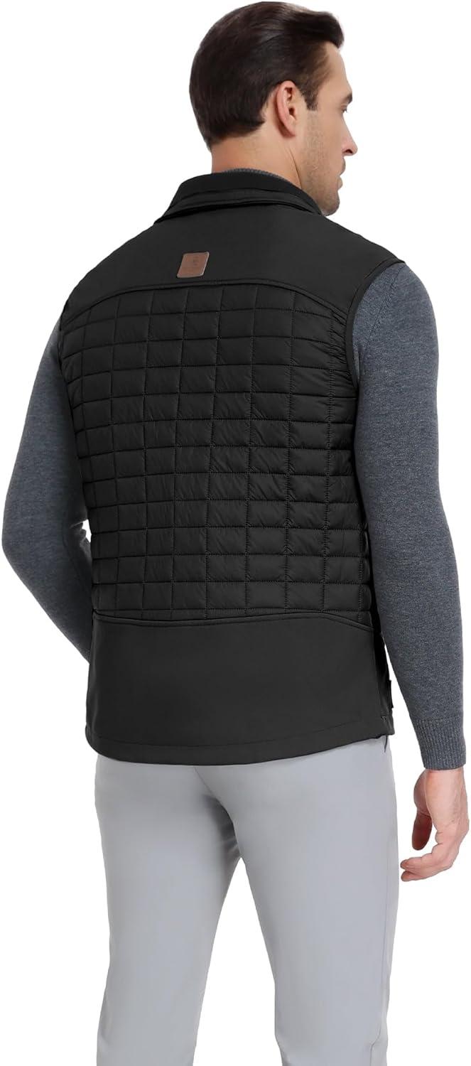 imageLittle Donkey Andy Mens Lightweight Puffer Vest Warm Outdoor Sleeveless Jacket for Golf Hiking RunningBlack
