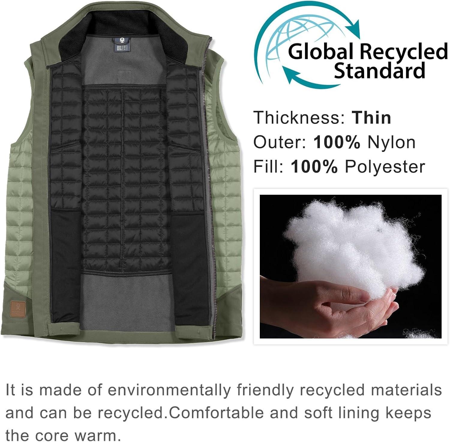 imageLittle Donkey Andy Mens Lightweight Puffer Vest Warm Outdoor Sleeveless Jacket for Golf Hiking RunningSage