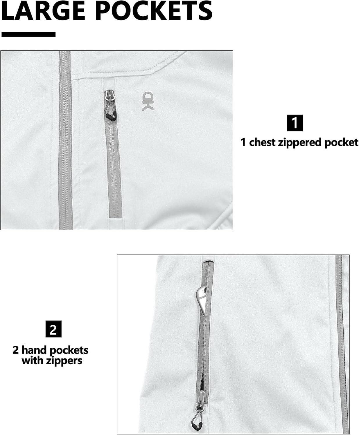 imageLittle Donkey Andy Mens Lightweight Softshell Vest Windproof Sleeveless Jacket for Travel Hiking Running GolfWhite