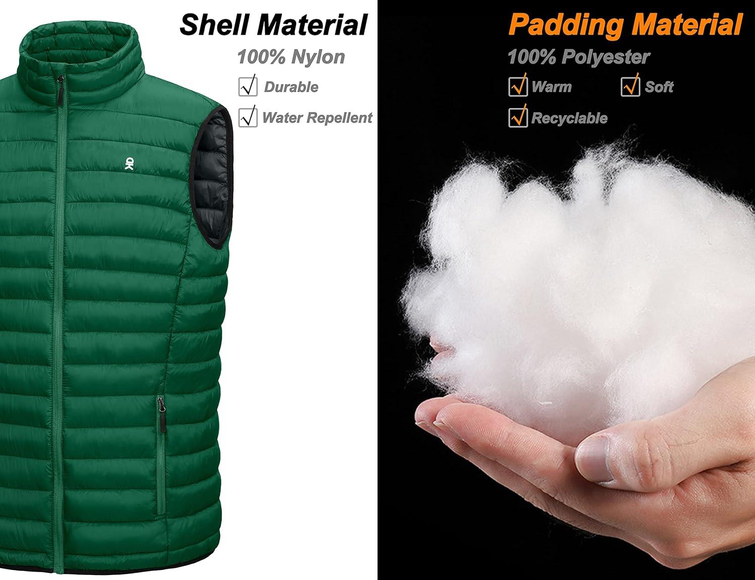 imageLittle Donkey Andy Mens Lightweight Warm Puffer Vest Outdoor Sleeveless Jacket for Golf Hiking Casual Travel7 Pine Green