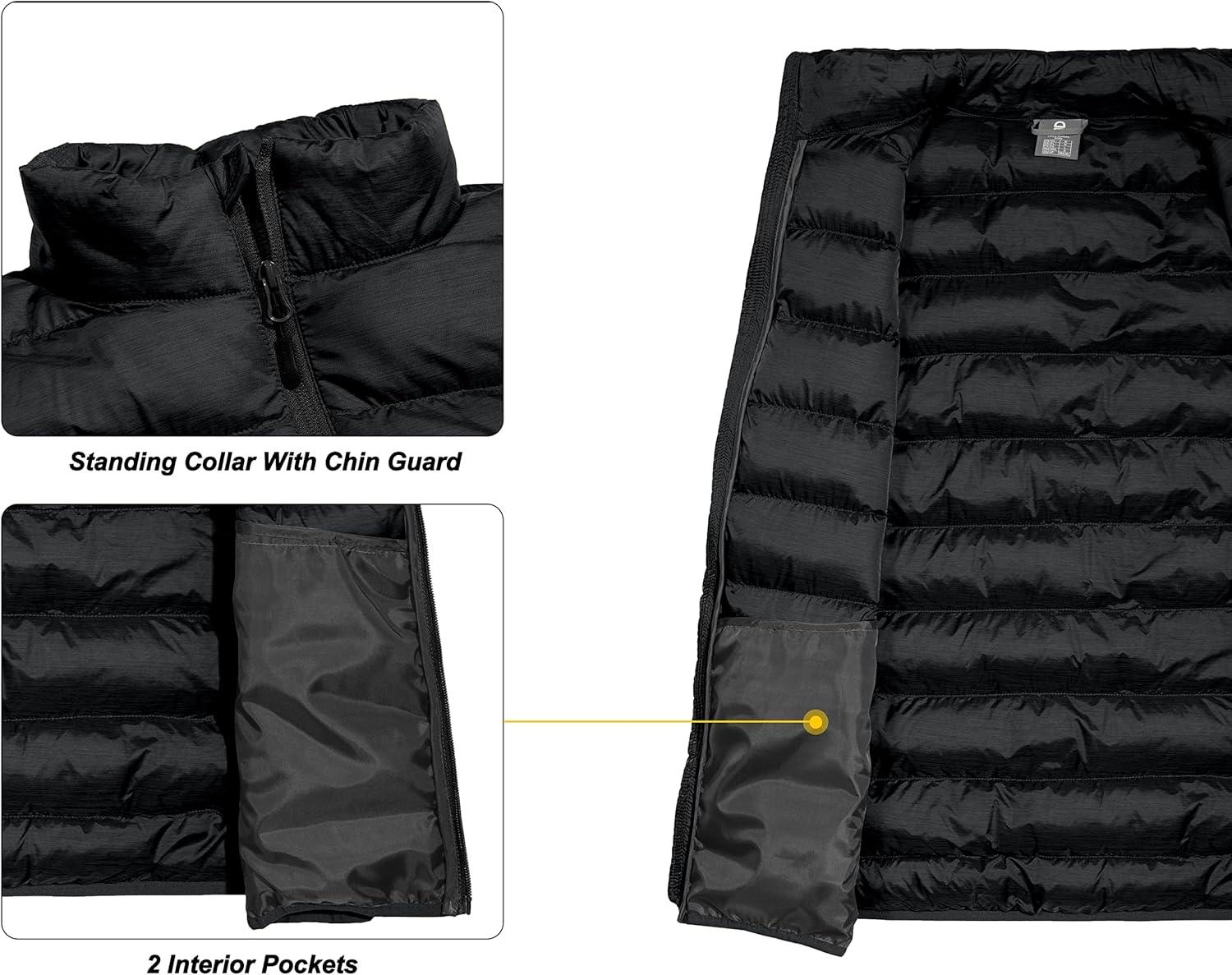 imageLittle Donkey Andy Mens Lightweight Warm Puffer Vest Thermal Golf Sleeveless Jacket for Outdoor Hiking Travel Casual1 Jet Black
