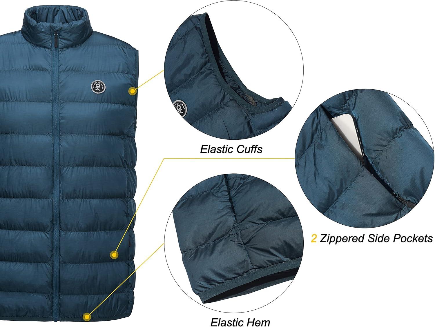 imageLittle Donkey Andy Mens Lightweight Warm Puffer Vest Thermal Golf Sleeveless Jacket for Outdoor Hiking Travel Casual4 Midnight Blue