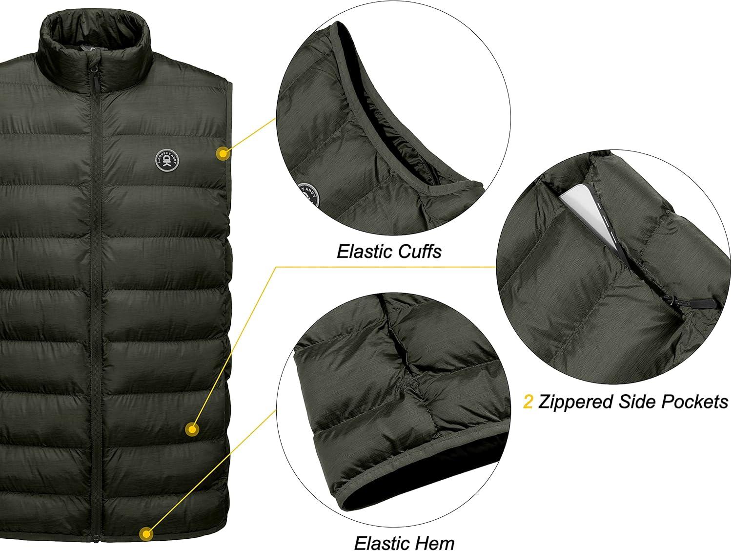 imageLittle Donkey Andy Mens Lightweight Warm Puffer Vest Thermal Golf Sleeveless Jacket for Outdoor Hiking Travel Casual5 Ivy Green