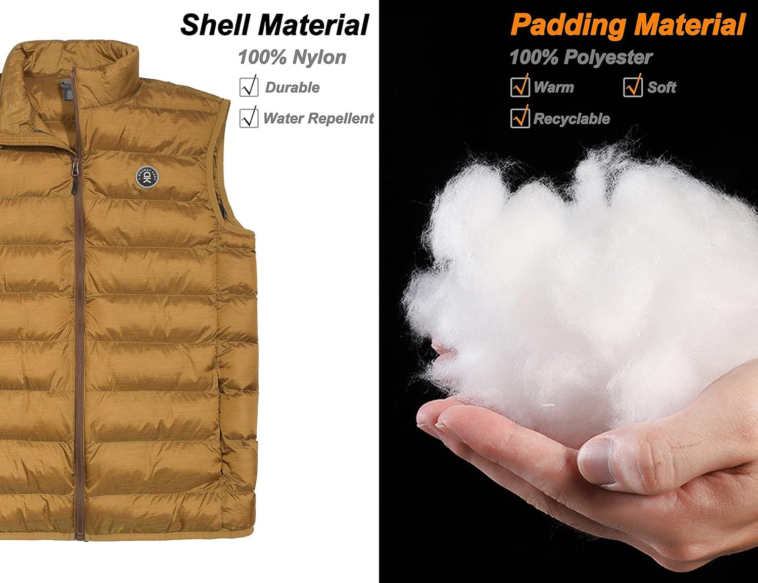 imageLittle Donkey Andy Mens Lightweight Warm Puffer Vest Thermal Golf Sleeveless Jacket for Outdoor Hiking Travel Casual6 Mustard Gold