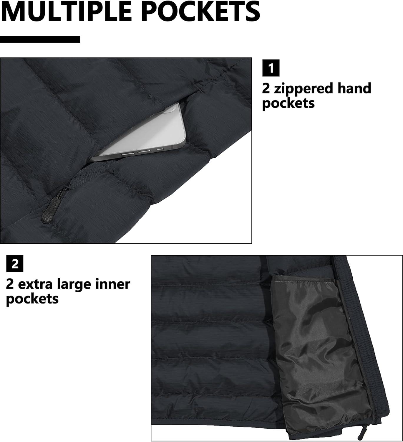 imageLittle Donkey Andy Womens Lightweight Puffer Vest Outerwear Winter Warm Sleeveless Jacket for Casual Travel Golf Hiking1 Jet Black