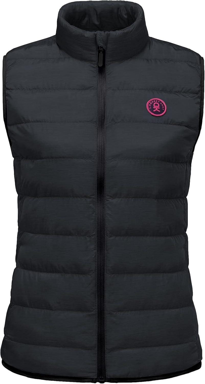 imageLittle Donkey Andy Womens Lightweight Puffer Vest Outerwear Winter Warm Sleeveless Jacket for Casual Travel Golf Hiking1 Jet Black