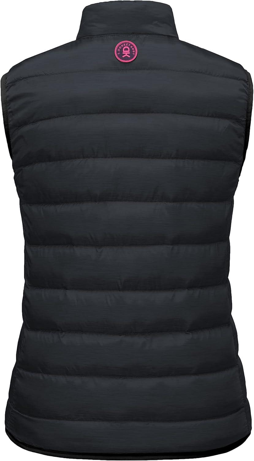 imageLittle Donkey Andy Womens Lightweight Puffer Vest Outerwear Winter Warm Sleeveless Jacket for Casual Travel Golf Hiking1 Jet Black