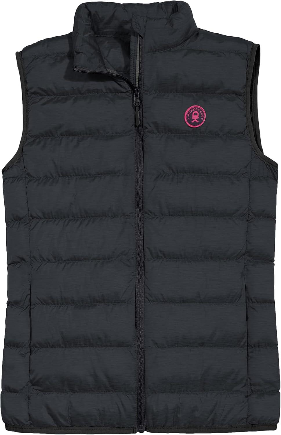 imageLittle Donkey Andy Womens Lightweight Puffer Vest Outerwear Winter Warm Sleeveless Jacket for Casual Travel Golf Hiking1 Jet Black