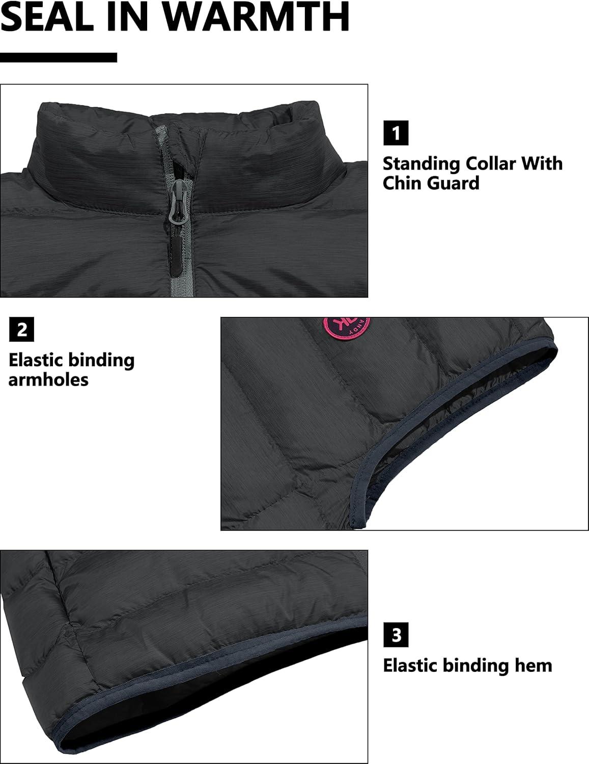 imageLittle Donkey Andy Womens Lightweight Puffer Vest Outerwear Winter Warm Sleeveless Jacket for Casual Travel Golf Hiking2 Charcoal Gray