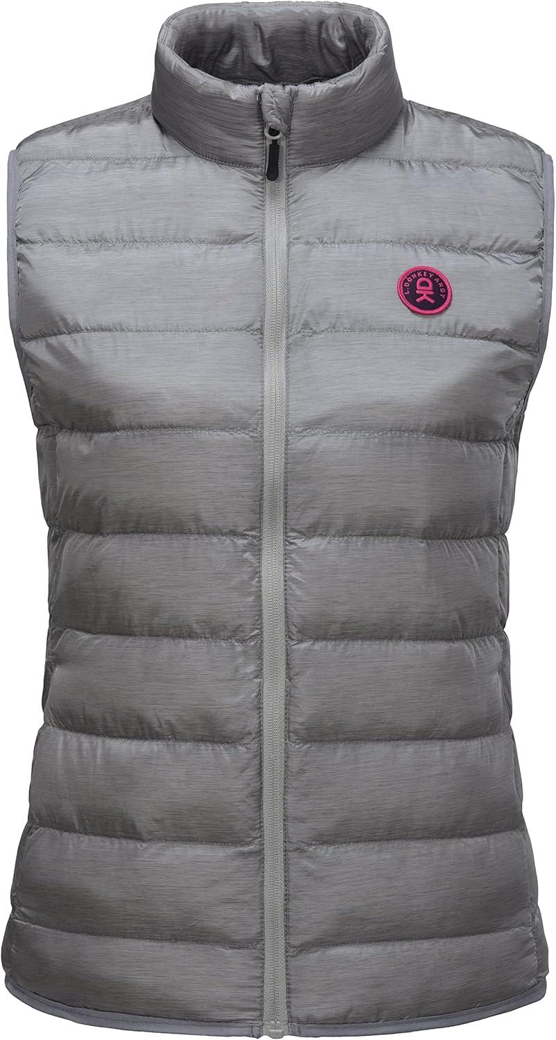 imageLittle Donkey Andy Womens Lightweight Puffer Vest Outerwear Winter Warm Sleeveless Jacket for Casual Travel Golf Hiking3 Light Gray