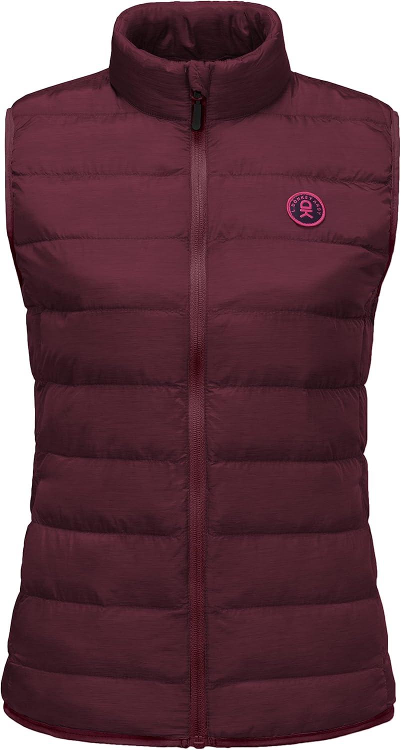 imageLittle Donkey Andy Womens Lightweight Puffer Vest Outerwear Winter Warm Sleeveless Jacket for Casual Travel Golf Hiking4 Dark Red