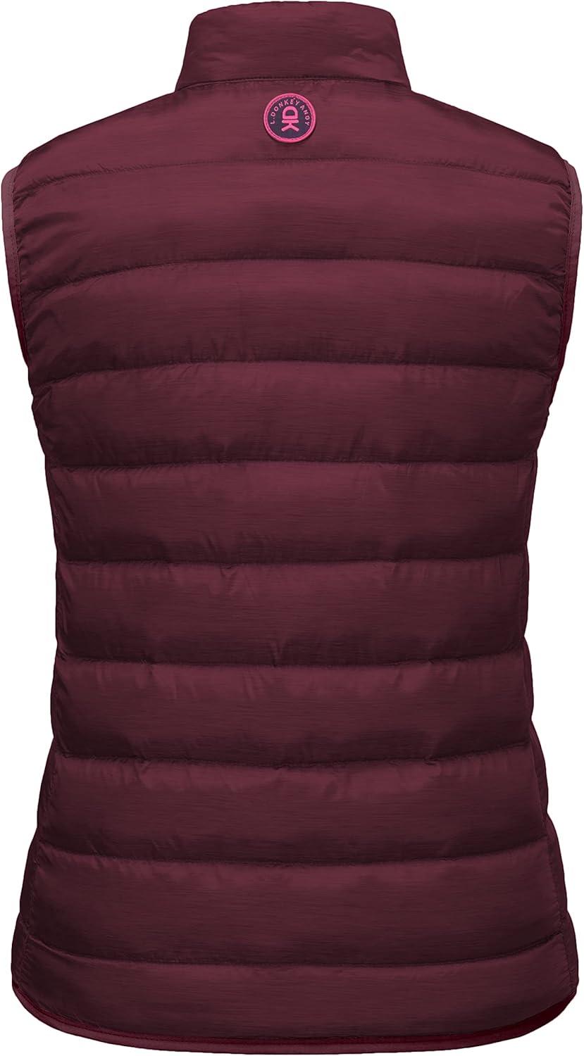 imageLittle Donkey Andy Womens Lightweight Puffer Vest Outerwear Winter Warm Sleeveless Jacket for Casual Travel Golf Hiking4 Dark Red