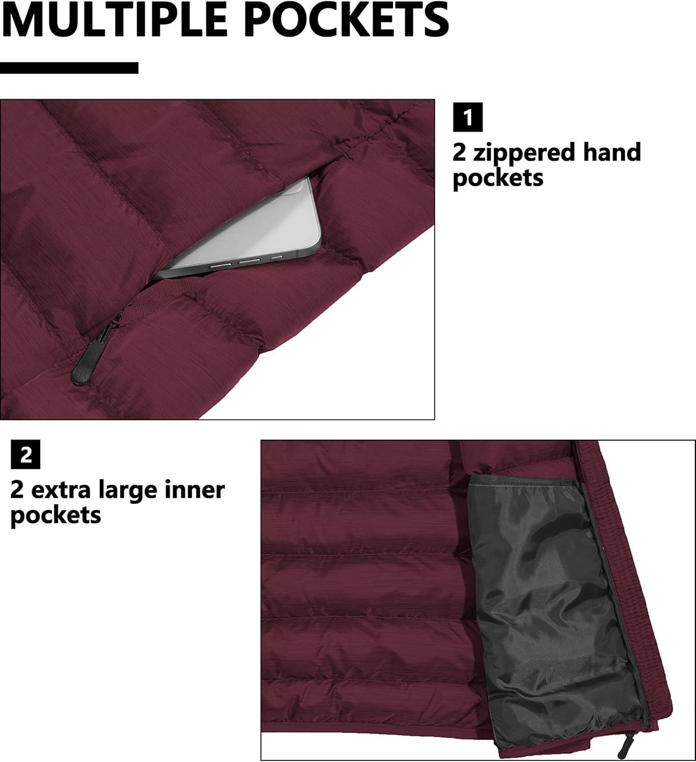 imageLittle Donkey Andy Womens Lightweight Puffer Vest Outerwear Winter Warm Sleeveless Jacket for Casual Travel Golf Hiking4 Dark Red