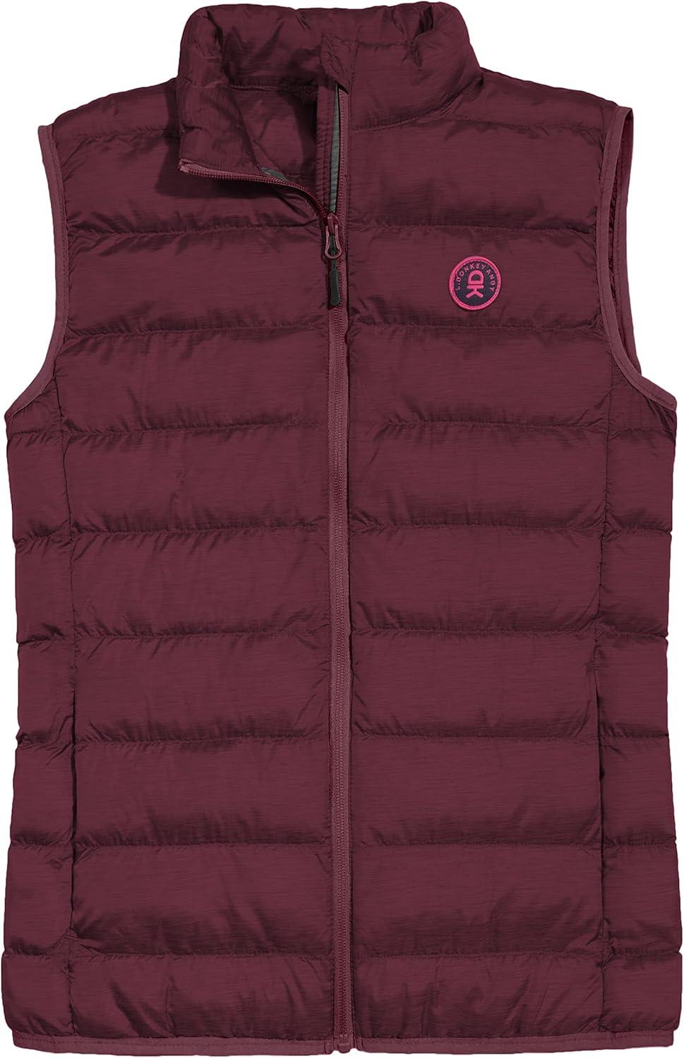 imageLittle Donkey Andy Womens Lightweight Puffer Vest Outerwear Winter Warm Sleeveless Jacket for Casual Travel Golf Hiking4 Dark Red