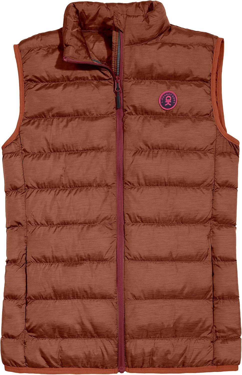 imageLittle Donkey Andy Womens Lightweight Puffer Vest Outerwear Winter Warm Sleeveless Jacket for Casual Travel Golf Hiking5 Apricot Orange