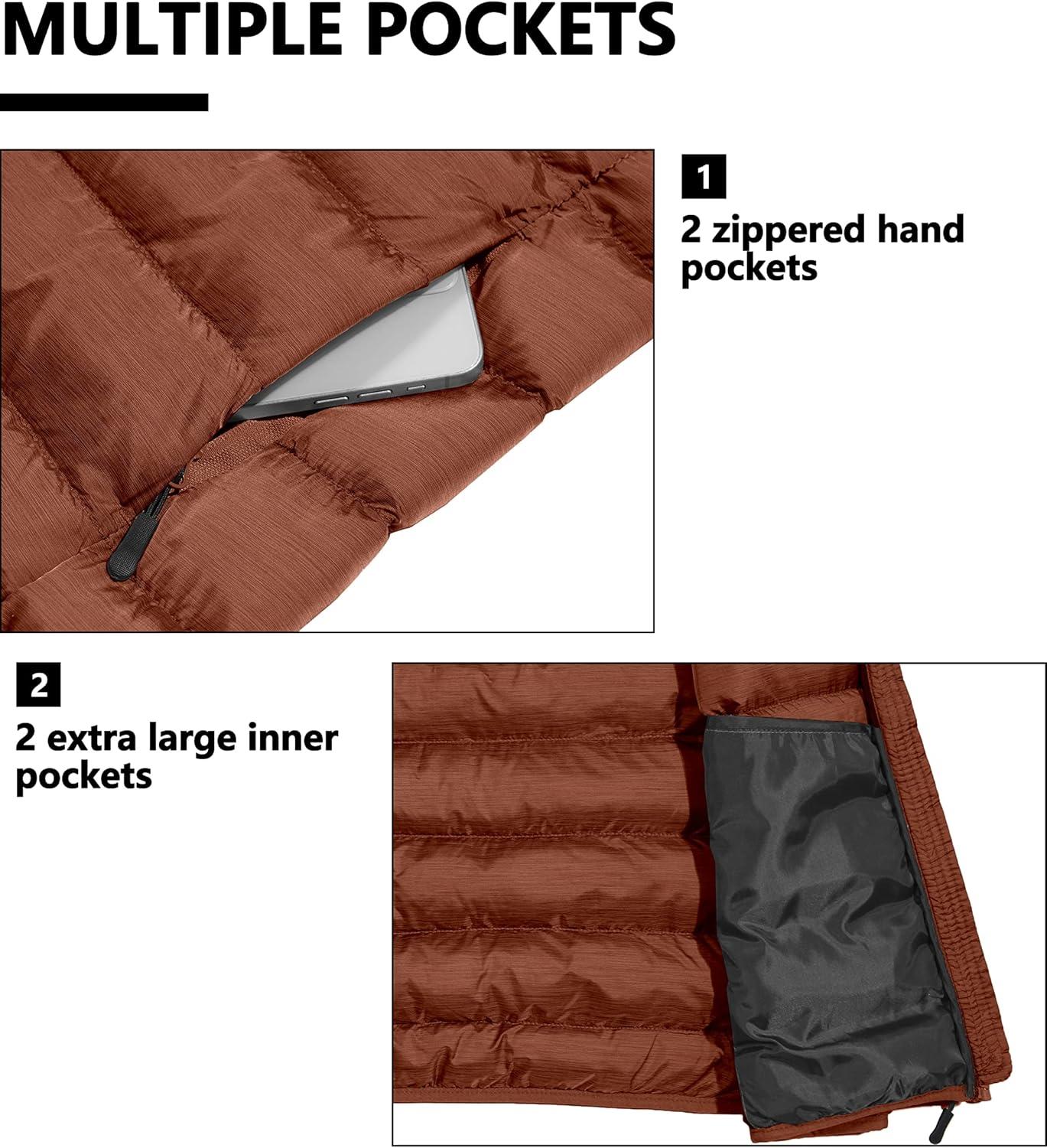 imageLittle Donkey Andy Womens Lightweight Puffer Vest Outerwear Winter Warm Sleeveless Jacket for Casual Travel Golf Hiking5 Apricot Orange