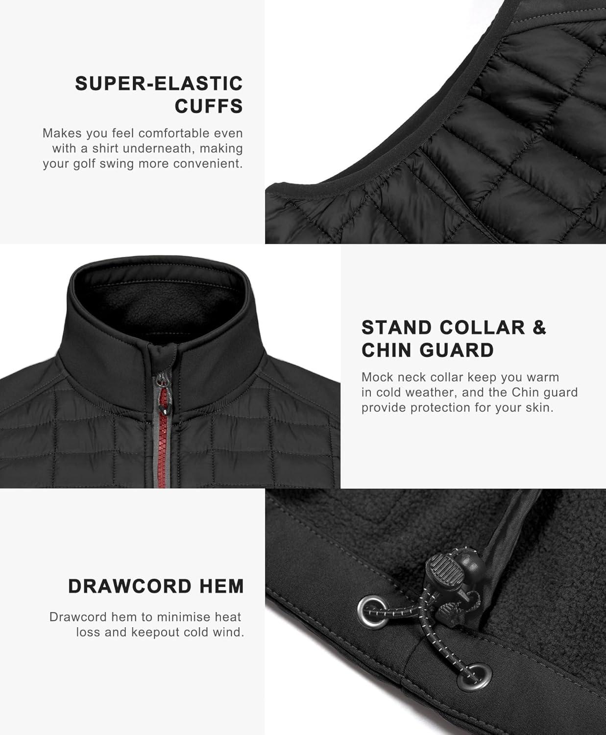 imageLittle Donkey Andy Womens Lightweight Puffer Vest Warm Outdoor Sleeveless Jacket for Hiking Travel Running GolfBlack