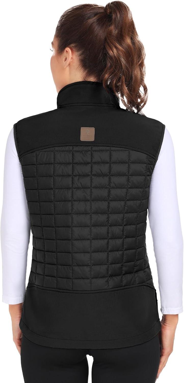 imageLittle Donkey Andy Womens Lightweight Puffer Vest Warm Outdoor Sleeveless Jacket for Hiking Travel Running GolfBlack