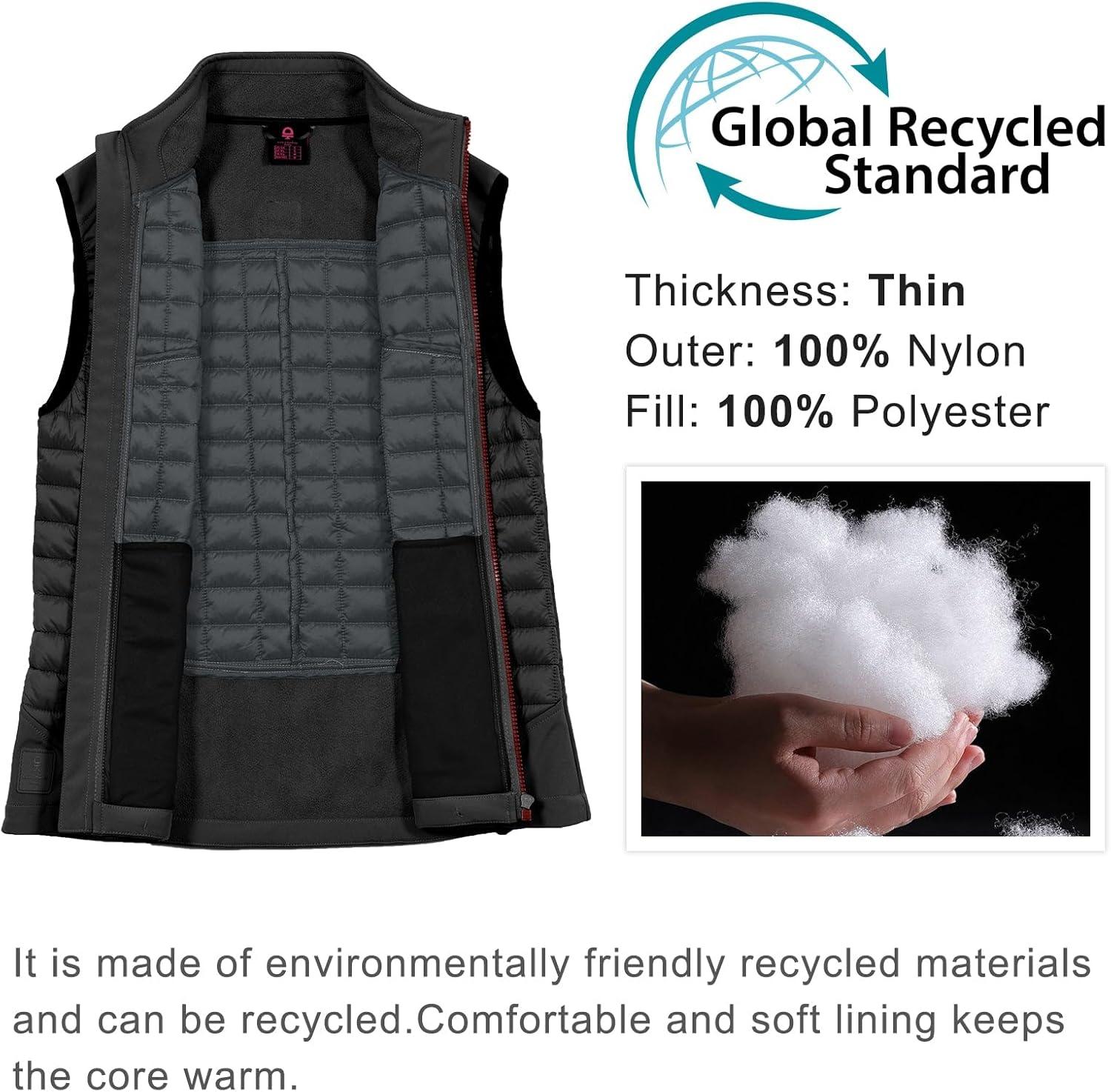 imageLittle Donkey Andy Womens Lightweight Puffer Vest Warm Outdoor Sleeveless Jacket for Hiking Travel Running GolfBlack
