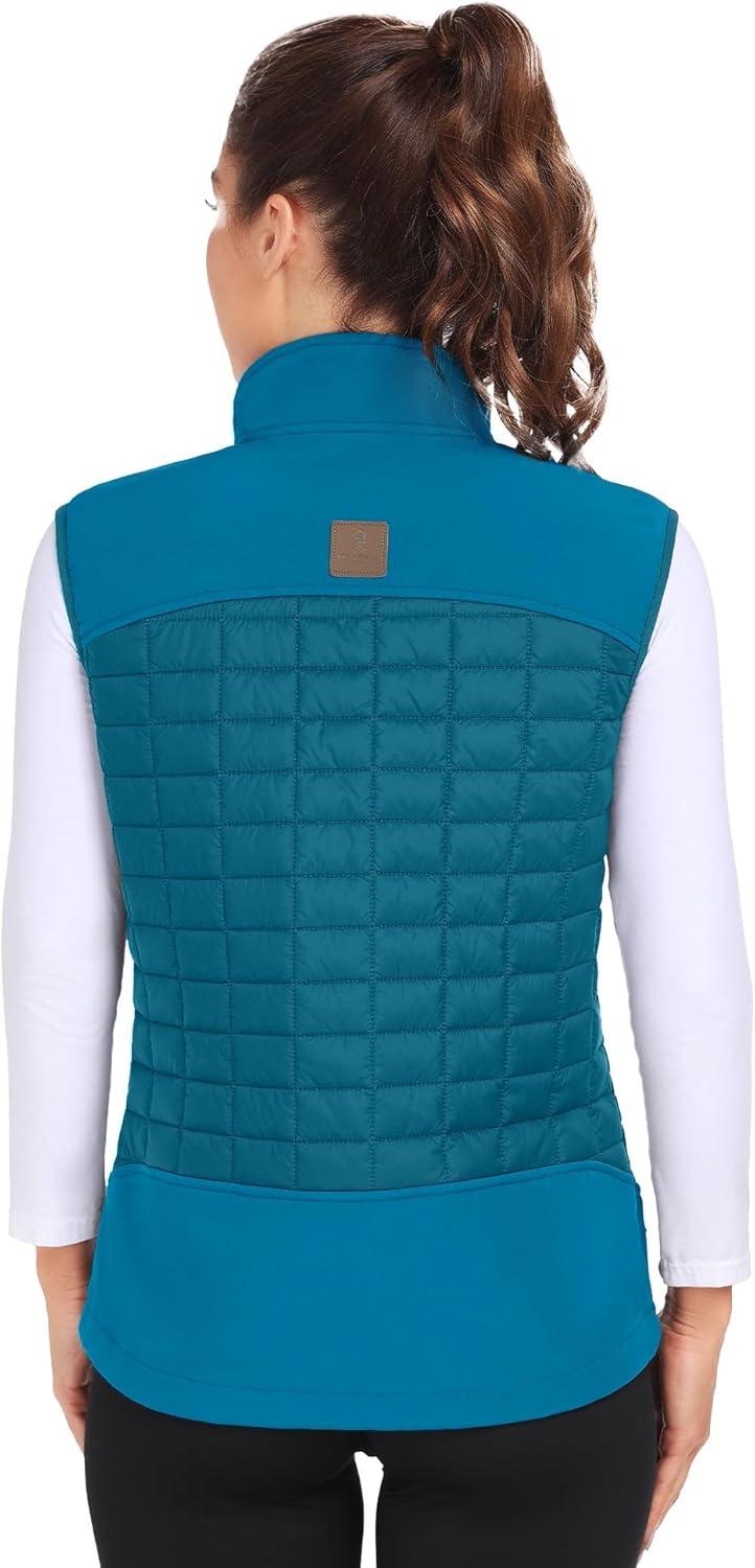 imageLittle Donkey Andy Womens Lightweight Puffer Vest Warm Outdoor Sleeveless Jacket for Hiking Travel Running GolfBright Blue