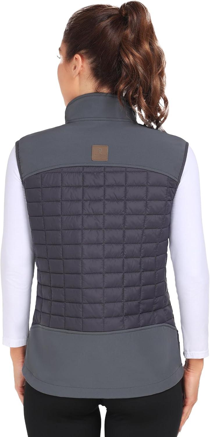 imageLittle Donkey Andy Womens Lightweight Puffer Vest Warm Outdoor Sleeveless Jacket for Hiking Travel Running GolfGray