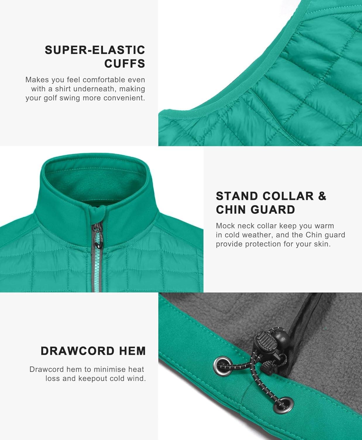 imageLittle Donkey Andy Womens Lightweight Puffer Vest Warm Outdoor Sleeveless Jacket for Hiking Travel Running GolfGreen