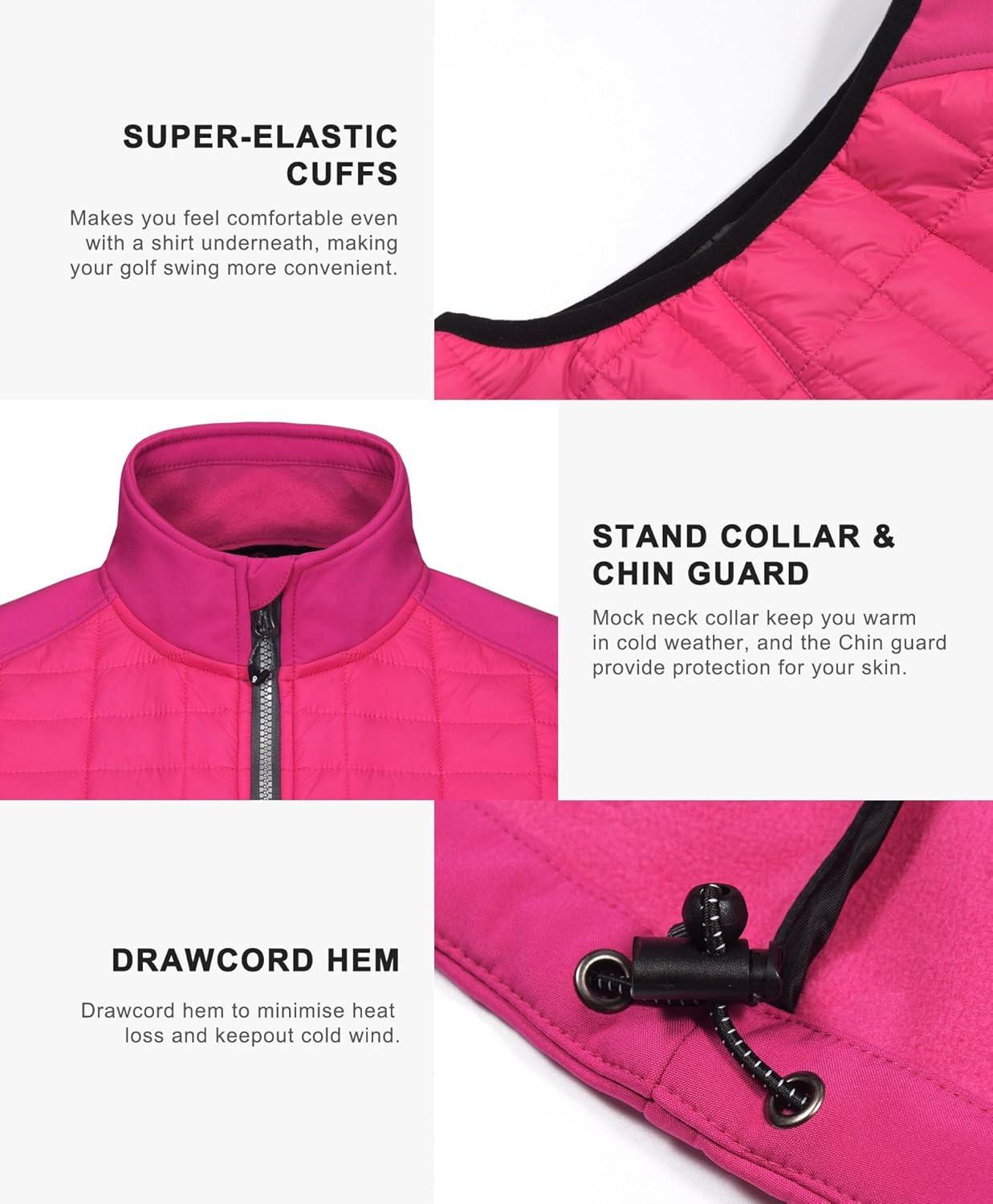imageLittle Donkey Andy Womens Lightweight Puffer Vest Warm Outdoor Sleeveless Jacket for Hiking Travel Running GolfRose