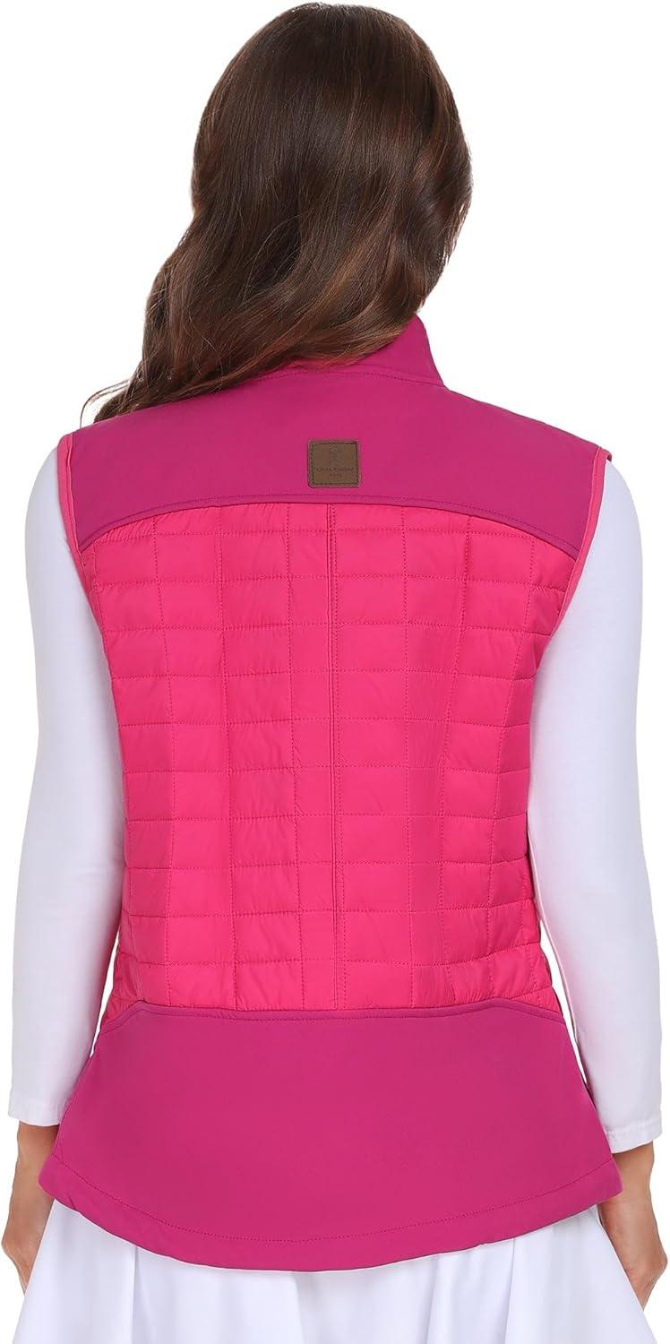 imageLittle Donkey Andy Womens Lightweight Puffer Vest Warm Outdoor Sleeveless Jacket for Hiking Travel Running GolfRose