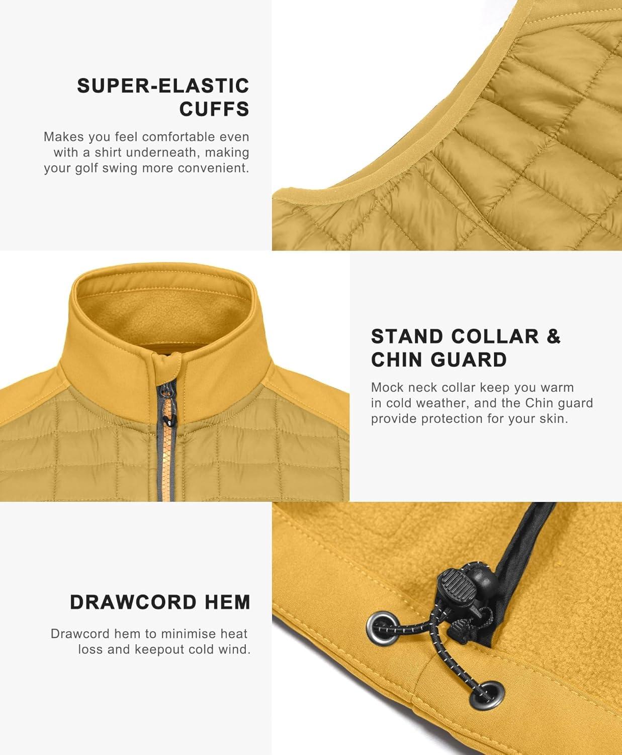 imageLittle Donkey Andy Womens Lightweight Puffer Vest Warm Outdoor Sleeveless Jacket for Hiking Travel Running GolfYellow