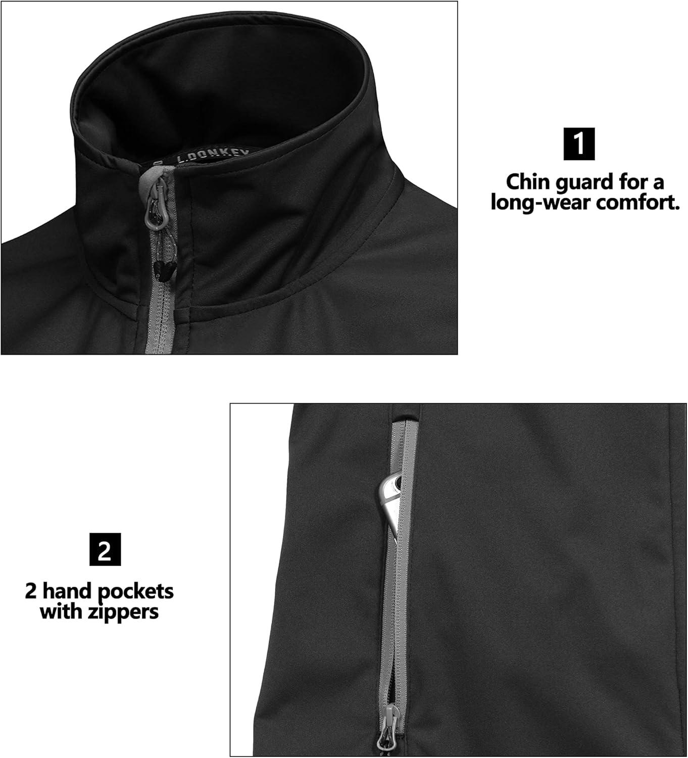 imageLittle Donkey Andy Womens Lightweight Softshell Vest Windproof Sleeveless Jacket for Running Hiking TravelBlack