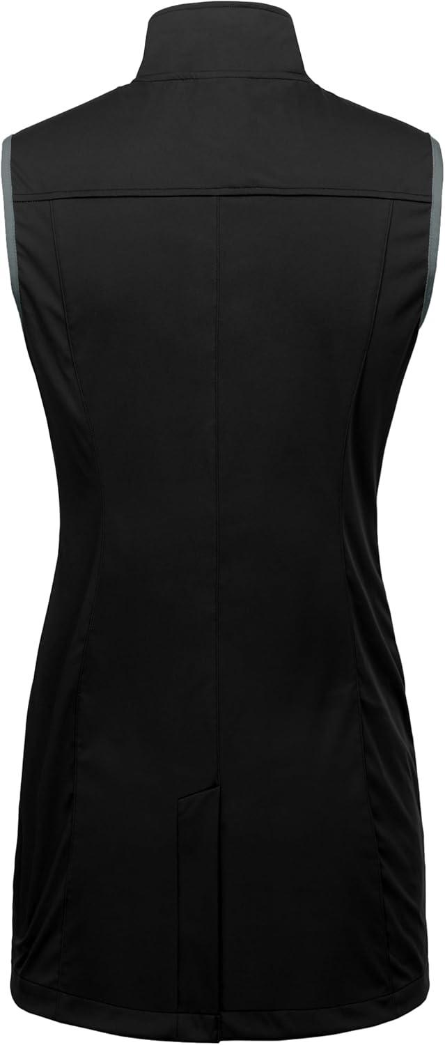 imageLittle Donkey Andy Womens Lightweight Softshell Vest Windproof Sleeveless Jacket for Running Hiking TravelBlacklong