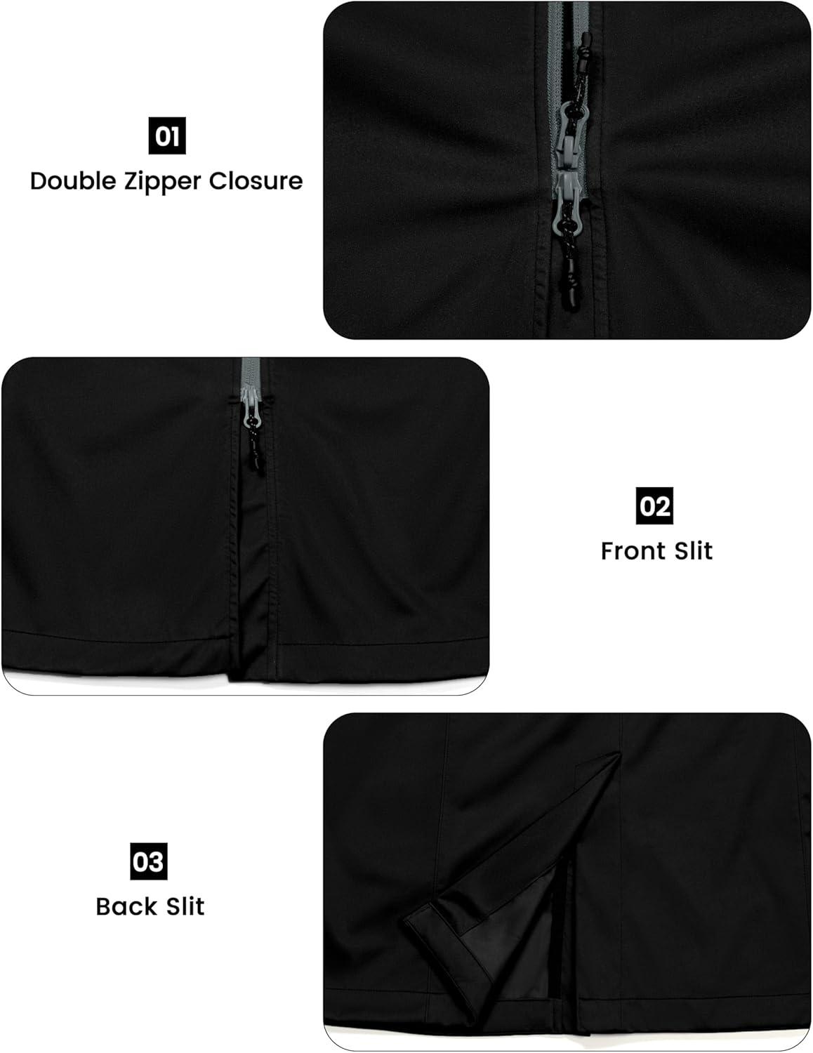 imageLittle Donkey Andy Womens Lightweight Softshell Vest Windproof Sleeveless Jacket for Running Hiking TravelBlacklong