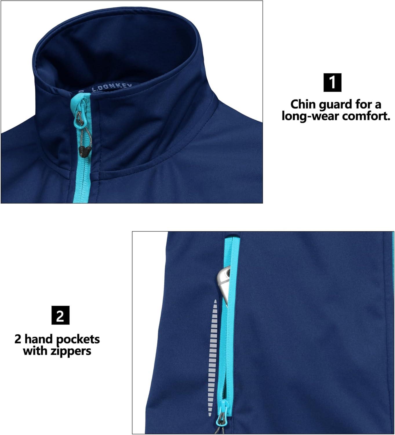 imageLittle Donkey Andy Womens Lightweight Softshell Vest Windproof Sleeveless Jacket for Running Hiking TravelBluereflective