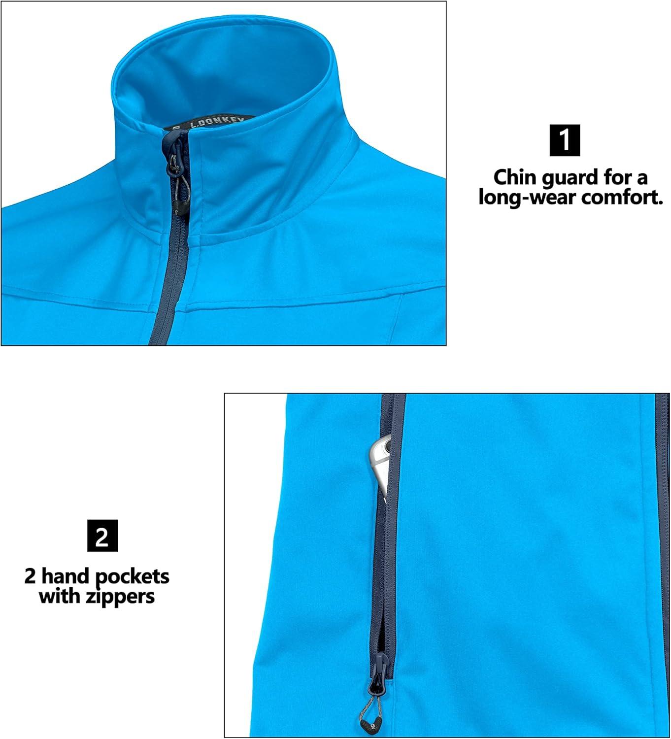 imageLittle Donkey Andy Womens Lightweight Softshell Vest Windproof Sleeveless Jacket for Running Hiking TravelBright Blue