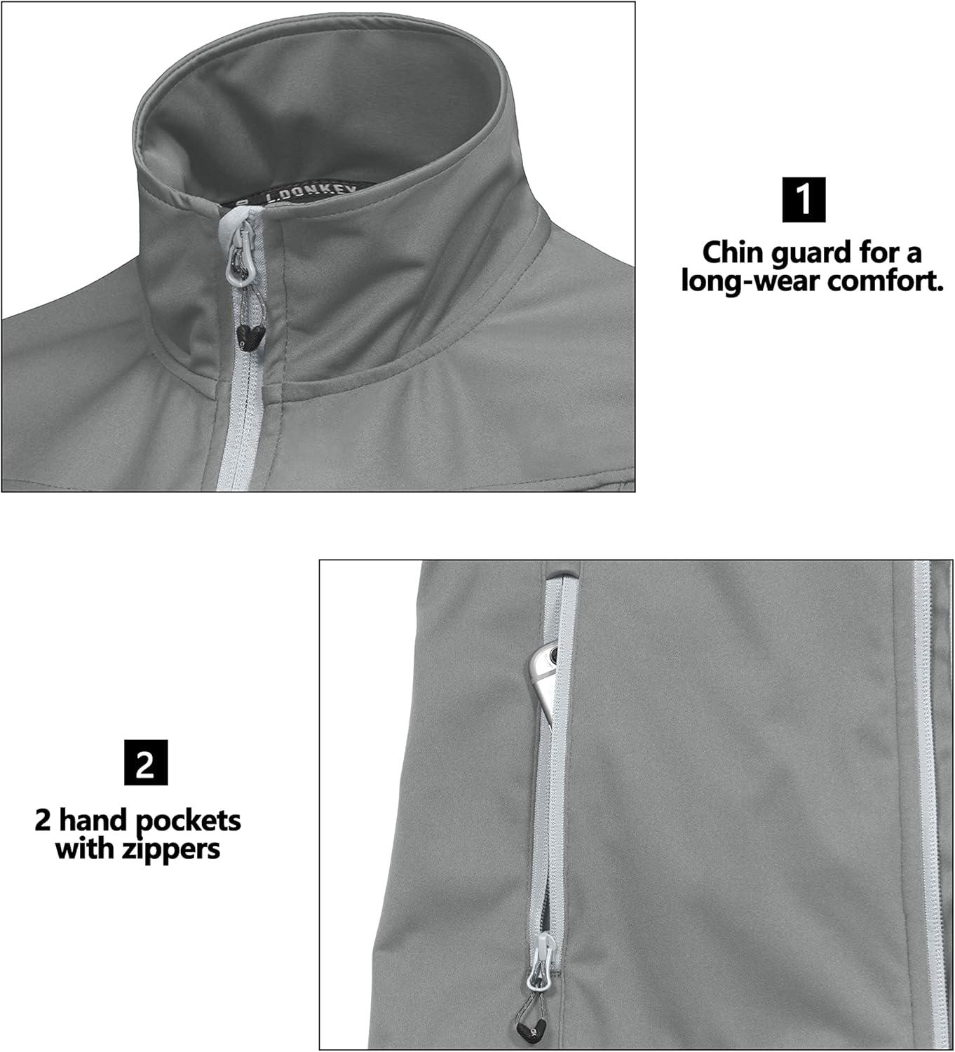 imageLittle Donkey Andy Womens Lightweight Softshell Vest Windproof Sleeveless Jacket for Running Hiking TravelGray