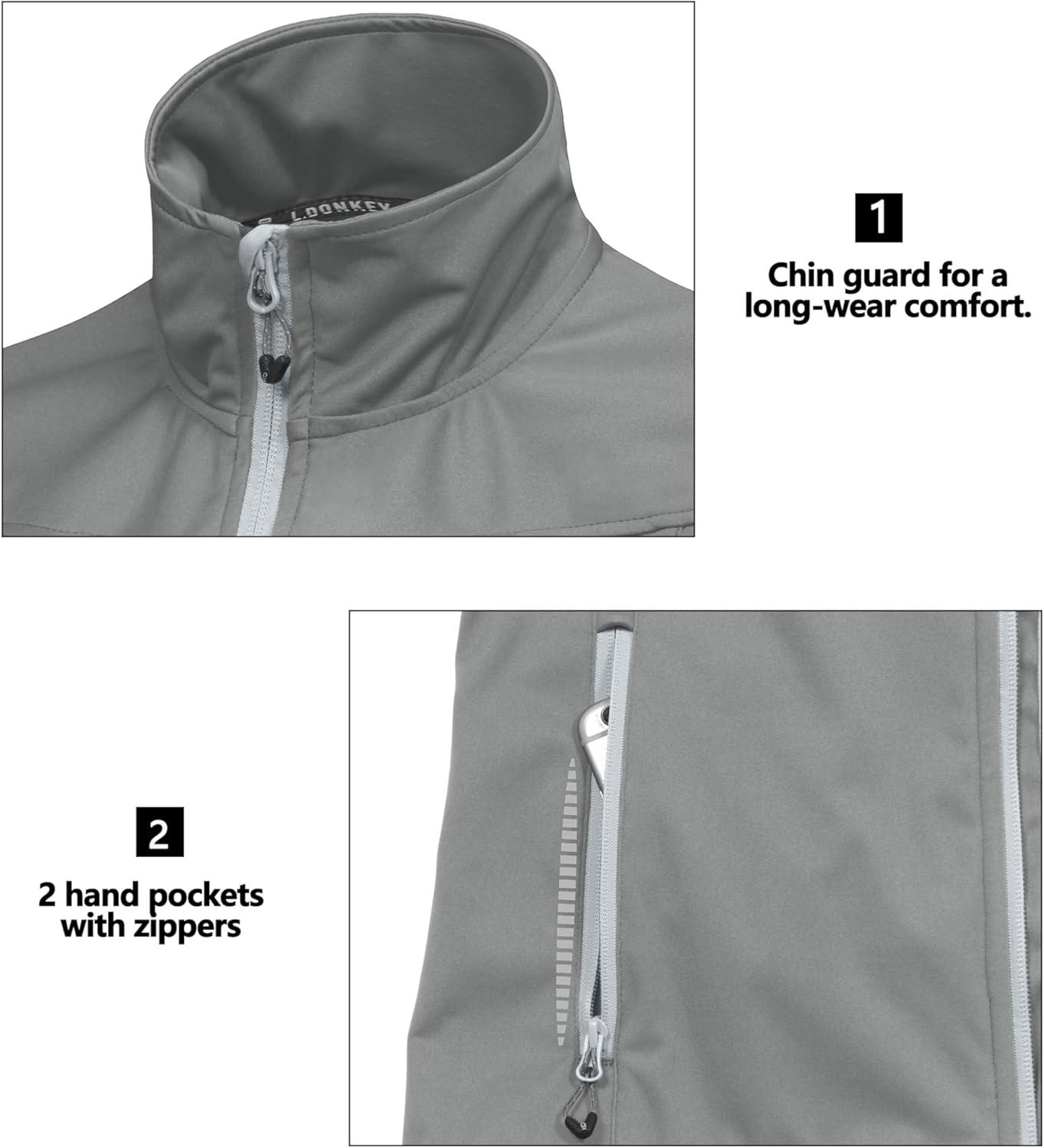 imageLittle Donkey Andy Womens Lightweight Softshell Vest Windproof Sleeveless Jacket for Running Hiking TravelGrayreflective