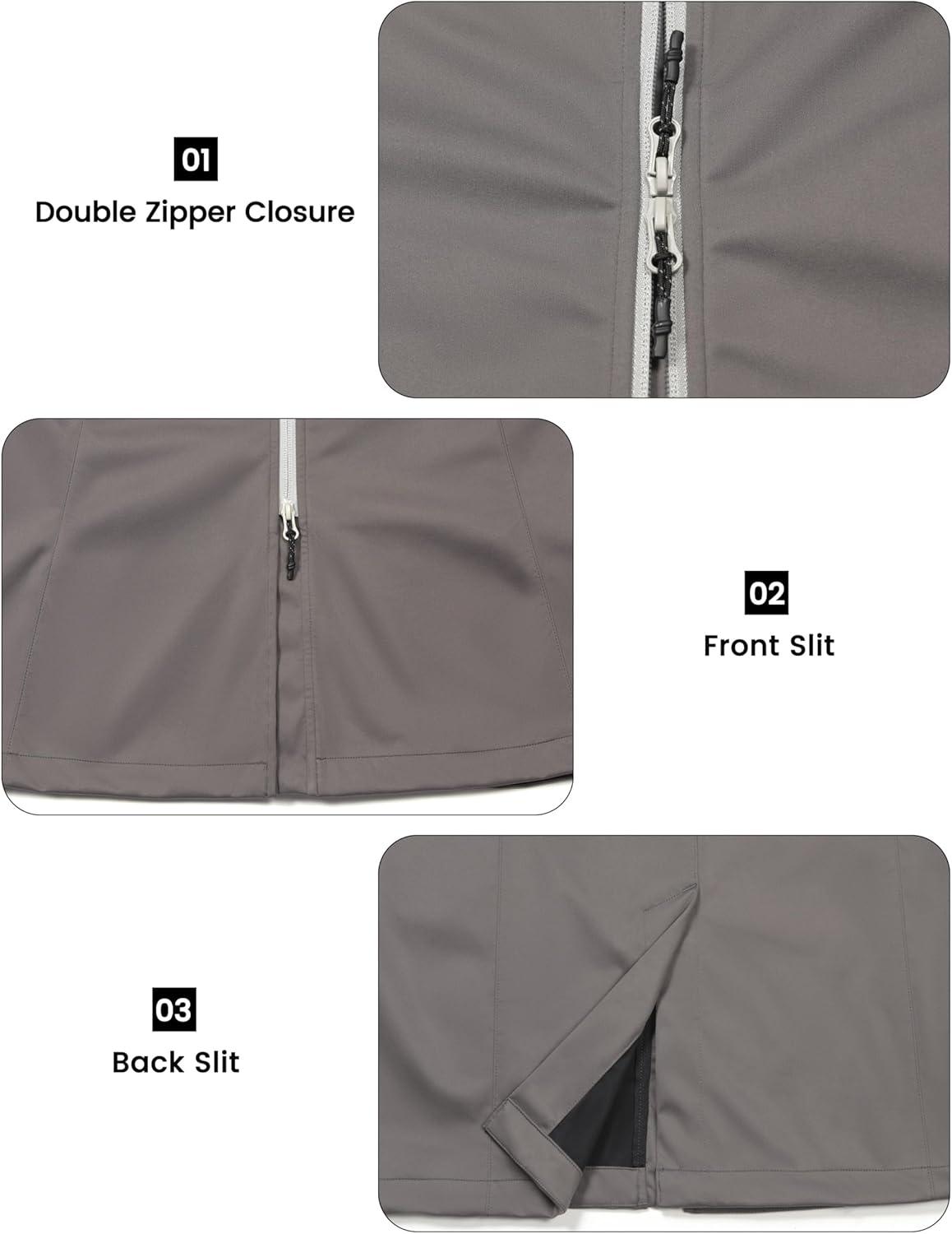 imageLittle Donkey Andy Womens Lightweight Softshell Vest Windproof Sleeveless Jacket for Running Hiking TravelGreylong